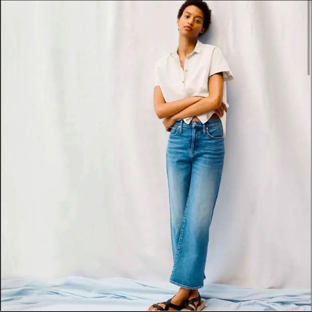 Madewell Slim Wide Leg Crop Button Fly Jeans Sz 28